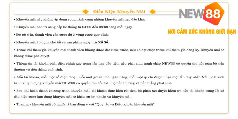 Điều khoản đáp ứng để nhận thưởng nạp tiền tại nhà cái